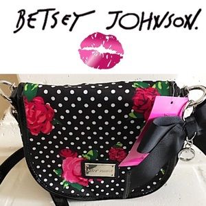 Betsey Johnson Dotty Rose Floral and Polka Dot Crossbody Bag
